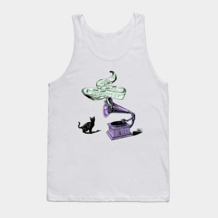 The cat and the song (violet) Tank Top